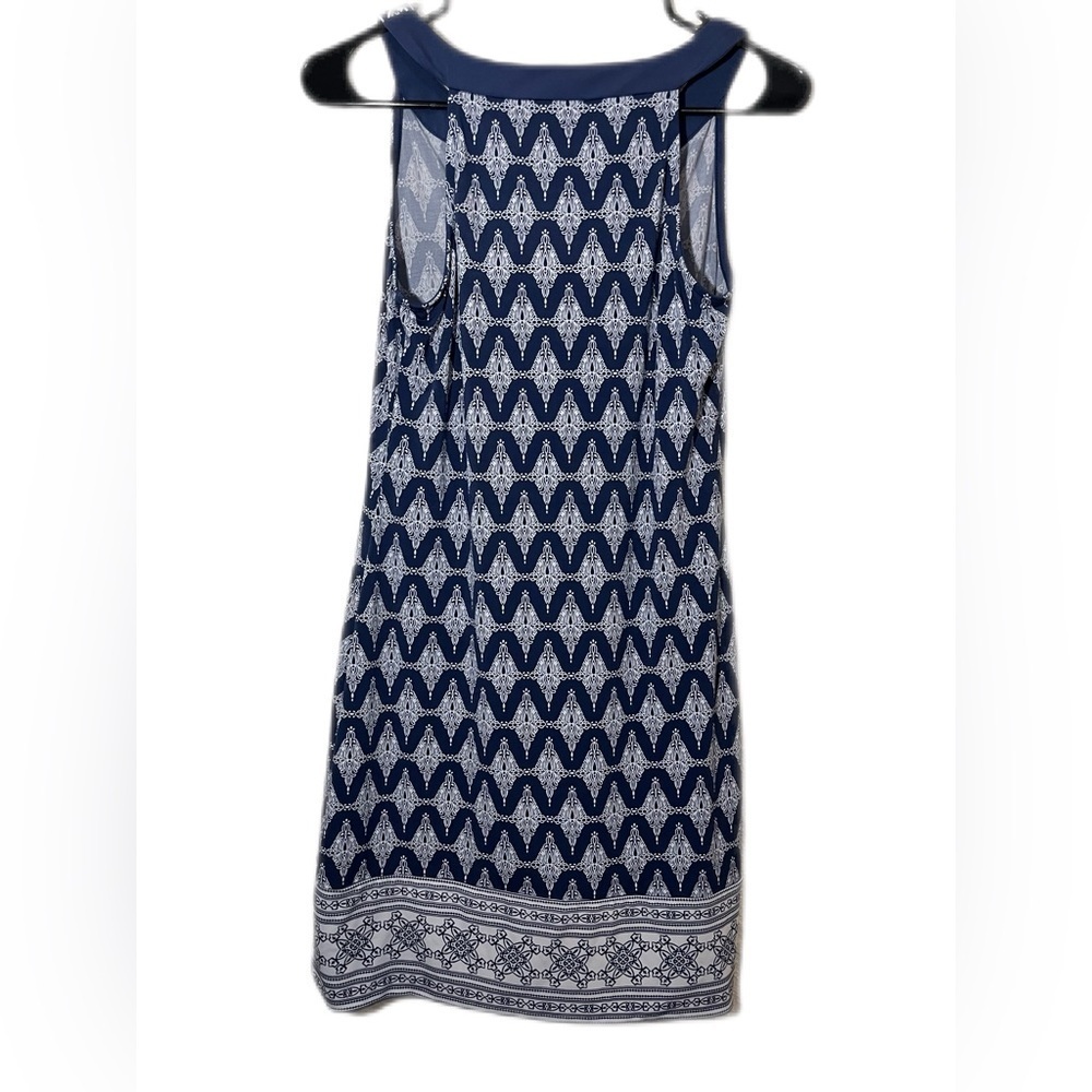 Magnolia Grace Navy Embroidered Shift Dress XS Petite Boho Style Sleeveless - Picture 4 of 5